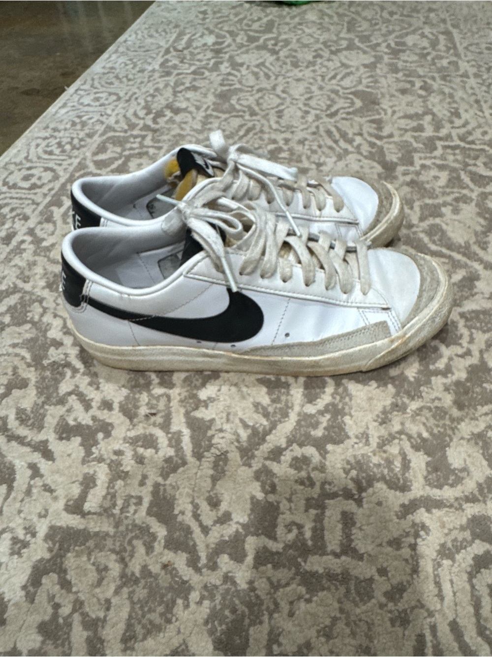 Nike White Sneakers with Black Swoosh